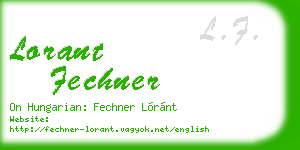 lorant fechner business card